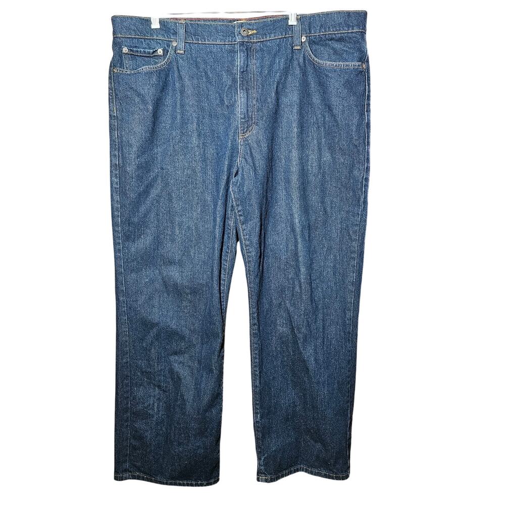 LL Bean Natural Fit Blue Denim Straight Leg Jeans Pants Size 40 x 30